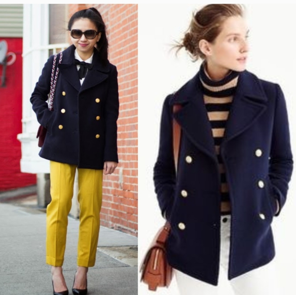 J CREW Peacoat Wool By Nello Gori 100% Wool Burnt Dark Orange Jacket Size 8 - Picture 3 of 15